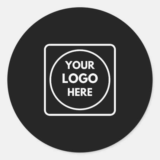 Black Round Sticker | Custom Modern Business Logo ラウンドシール (正面)