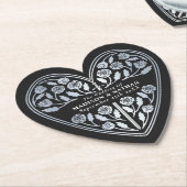 Black Royal Medieval Silver Sword Wedding ペーパーコースター (アングル)