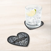 Black Royal Medieval Silver Sword Wedding ペーパーコースター (インサイチュ)