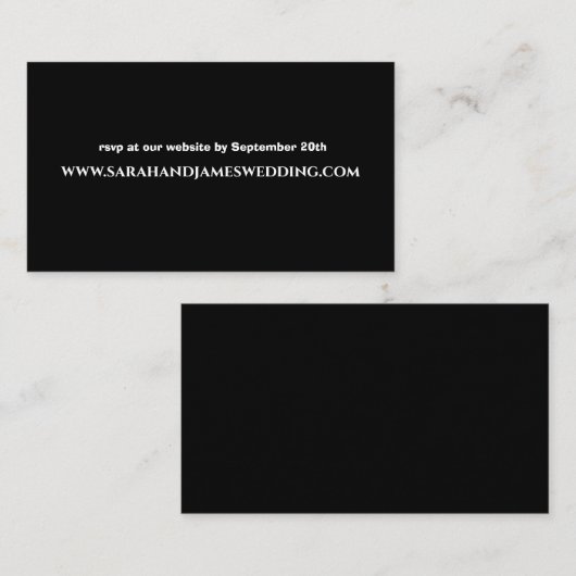Black RSVPエレガントのWebサ結婚イトエンクロージャカード コーリングカード (正面/裏面)