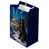 Black Russian Terrier Holiday Card ミディアムペーパーバッグ (正面アングル)