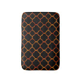 Black Rustic Gold Quatrefoil Patterns Elegant Cool バスマット (正面縦)