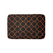 Black Rustic Gold Quatrefoil Patterns Elegant Cool バスマット (正面)