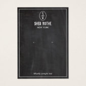 Black Rustic Stamp Monogram Earring Display Card (正面)