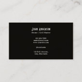 Black Rustic Vintage Logo Catering Business Card 名刺 (裏面)