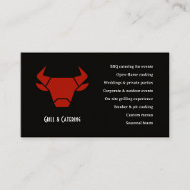 Black Rustic Vintage Logo Catering Business Card 名刺