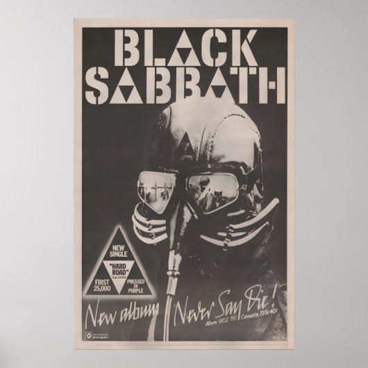 BLACK SABBATH Poster - 1978 original NME Never say ポスター (正面)