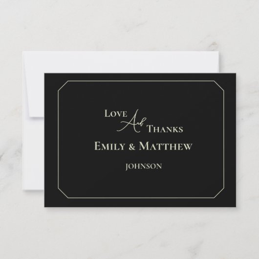 Black Sage Wedding Thank You Card With QR Code (正面)