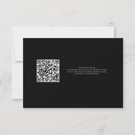 Black Sage Wedding Thank You Card With QR Code (裏面)
