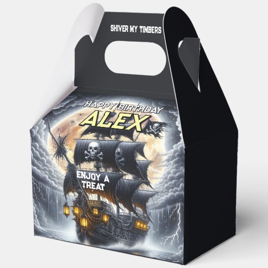 Black Sails Ahead Pirate 5"w x 3"l x 6.5"h フェイバーボックス (裏面)