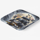 Black Sails Ahead Pirate Theme Birthday Party ペーパープレート (傾斜あり)