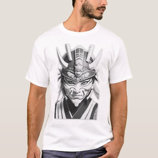 Black Samurai Mask Graphic Tee Tシャツ (正面)