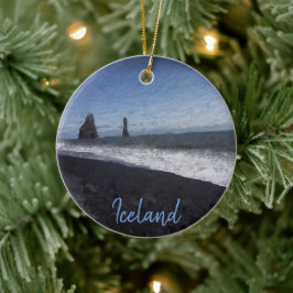 Black Sand Beach, Iceland セラミックオーナメント
