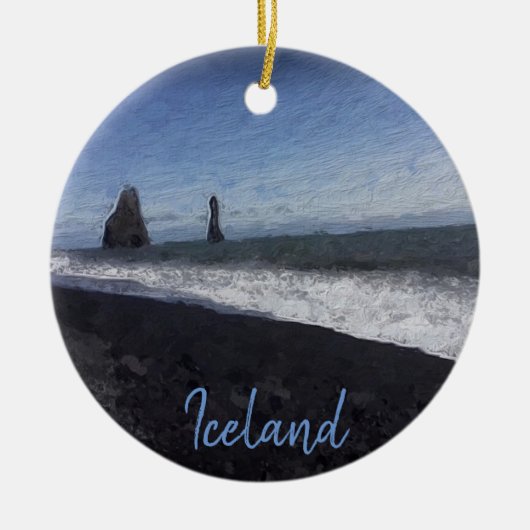 Black Sand Beach, Iceland セラミックオーナメント (正面)
