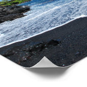 Black Sand Beach, Waianapanapa State Park, Maui Po ポスター (角)