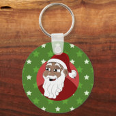 Black Santa Claus Cartoon キーホルダー (正面)