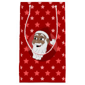 Black Santa Claus Cartoon Small Gift Bag スモールペーパーバッグ (正面)