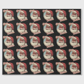 Black Santa Claus Retro Christmas Vintage Holiday  ラッピングペーパー (フラット)