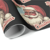 Black Santa Claus Retro Christmas Vintage Holiday  ラッピングペーパー (ロールコーナー)