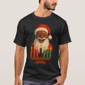 Black Santa Kwanzaa Shirt | African American Kinar Tシャツ (正面)