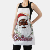 black santa melanin christmas bruh sista holiday エプロン (インサイチュ)