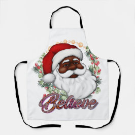 black santa melanin christmas bruh sista holiday エプロン