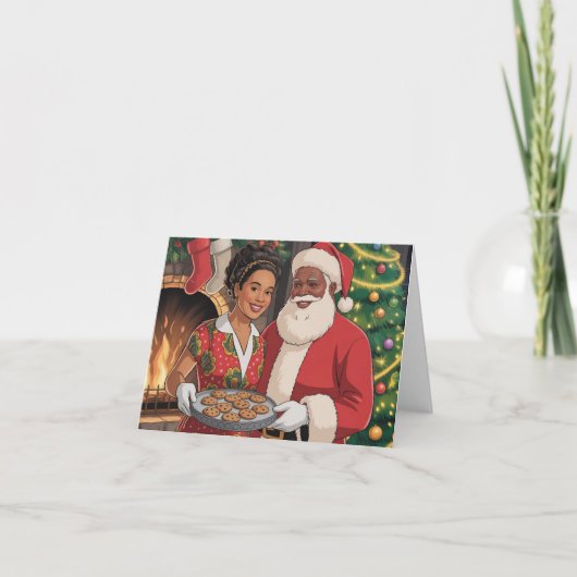 Black Santa & Mrs. Claus Christmas Card シーズンカード (正面)