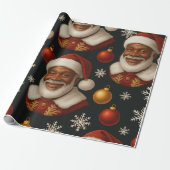 Black Santa Roll ラッピングペーパー (アンロールド)