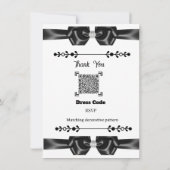 Black Satin Bow Wedding Invitation | Elegant Ribbo 招待状 (裏面)