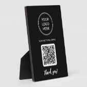 Black Scan Me QRコードプレート フォトプラーク (側面)