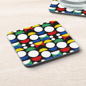 Black Scandinavian Bauhaus Mid-Century Pattern コースター (左側)