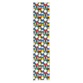 Black Scandinavian Bauhaus Mid-Century Pattern ショートテーブルランナー (正面)