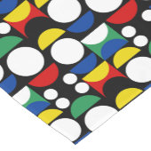 Black Scandinavian Bauhaus Mid-Century Pattern ショートテーブルランナー (コーナー)