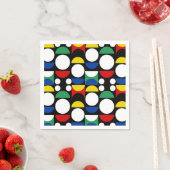 Black Scandinavian Bauhaus Mid-Century Pattern スタンダードカクテルナプキン (インサイチュ)