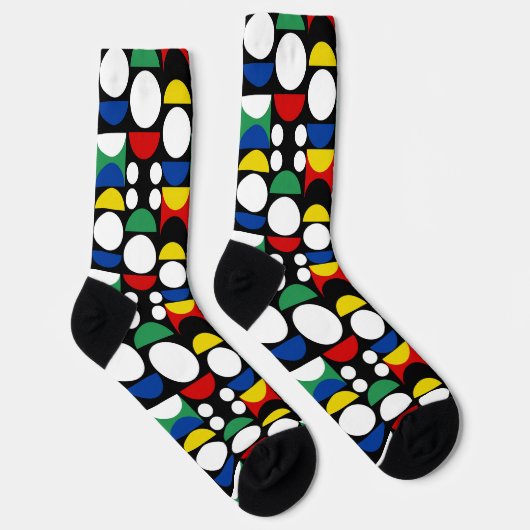 Black Scandinavian Bauhaus Mid-Century Pattern ソックス (右)