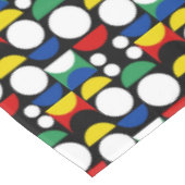 Black Scandinavian Bauhaus Mid-Century Pattern テーブルクロス (アングル)