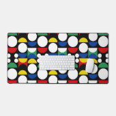 Black Scandinavian Bauhaus Mid-Century Pattern デスクマット (キーボード&マウス)