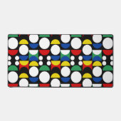 Black Scandinavian Bauhaus Mid-Century Pattern デスクマット (正面)
