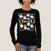 Black Scandinavian Bauhaus Mid-Century Pattern トライブレンドＴシャツ (正面)