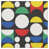 Black Scandinavian Bauhaus Mid-Century Pattern ファブリック (クローズアップ)
