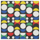 Black Scandinavian Bauhaus Mid-Century Pattern ファブリック (見本)