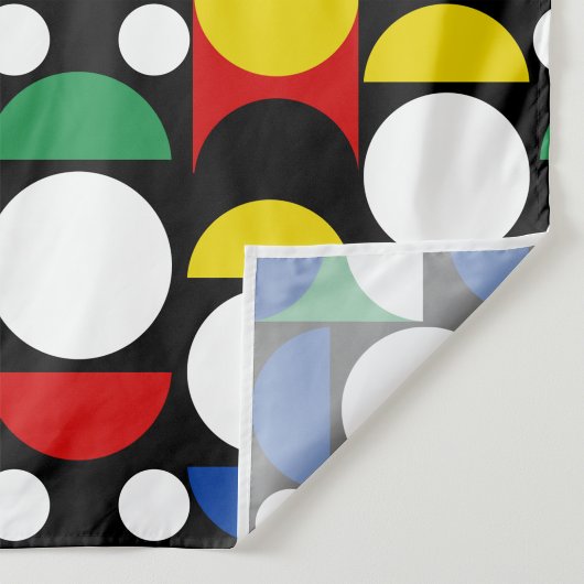 Black Scandinavian Bauhaus Mid-Century Pattern ファブリック
