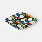 Black Scandinavian Bauhaus Mid-Century Pattern ペーパープレート (傾斜あり)