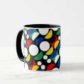 Black Scandinavian Bauhaus Mid-Century Pattern マグカップ (正面左)