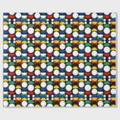 Black Scandinavian Bauhaus Mid-Century Pattern ラッピングペーパー (フラット)