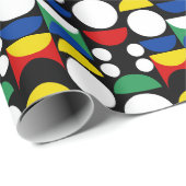 Black Scandinavian Bauhaus Mid-Century Pattern ラッピングペーパー (ロールコーナー)