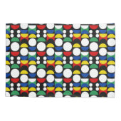 Black Scandinavian Bauhaus Mid-Century Pattern 枕カバー (裏面)