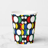 Black Scandinavian Bauhaus Mid-Century Pattern 紙コップ (裏面)