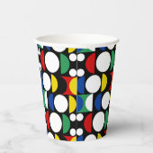 Black Scandinavian Bauhaus Mid-Century Pattern 紙コップ (右)