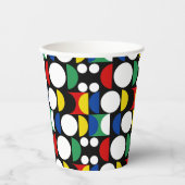 Black Scandinavian Bauhaus Mid-Century Pattern 紙コップ (正面)